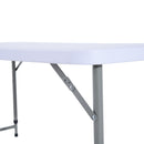 Tavolo da Campeggio Picnic Richiudibile a Valigetta in Polietilene Bianco 122x61x59/74 cm 
