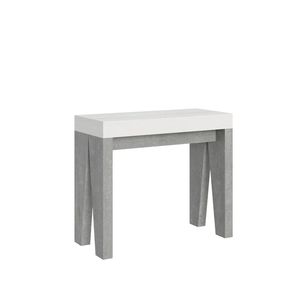 online Consolle Allungabile 90-196x40x77 cm in Nobilitato Bianco e Grigio