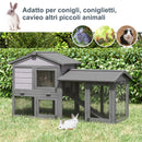 Conigliera da Esterno 147x54x84 cm in Legno Grigio