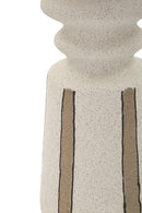 Lampada da Tavolo Tribal Ø22,5x57 cm in Ceramica e Ferro e Tessuto Multicolor      