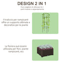 Fioriera da Giardino 40x40x175 cm con Vaso e Griglia per Rampicanti Marrone