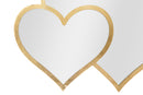Specchio Glam Double Heart 65x2x50 cm in Ferro Specchio e MDF Oro