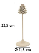 Porta Candele Dune Pigna Ø11,5x33,5 cm in Ferro Crema      