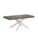Tavolo Allungabile 120-380x90x77 cm Volantis Premium Tortora Telaio Bianco 