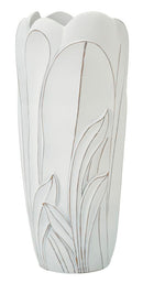 Vaso Gardy Ø30,5x69 cm in Resina Bianco effetto lavato      