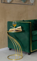 Porta Telefono Flush Ø35x60 cm in Ferro MDF e Specchio Nero e Oro