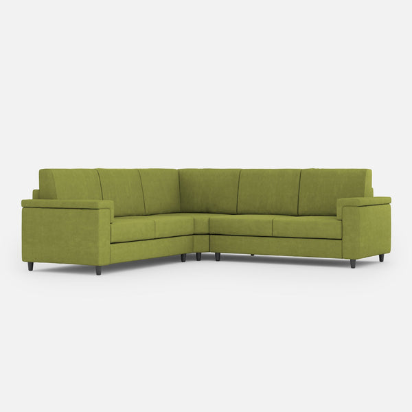 acquista Divano Angolare 5 Posti 246x246x85 cm Marrak in Tessuto Verde