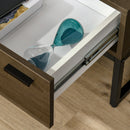 Comodino 1 Cassetto 53x41,5x37 cm in Legno e Acciaio Marrone