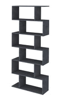Libreria Moderana 80x24,6x191,8 cm Calli Bianco Lucido e Ardesia