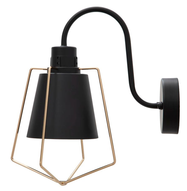 Lampada da Muro Elegant -D- 18x28x28 cm in Ferro Nero e Oro acquista