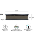 Camino Elettrico da Parete o Incasso Velar 182x20x48 cm Effetto Fiamma Telecomando in MDF Nero Opaco