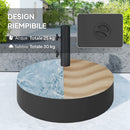Base per Ombrellone Riempibile con Acqua 25kg o Sabbia a 30 kg per Ombrelloni con PaliØ36-38-48 mm in Plastica Nero      