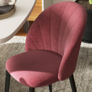 Set 2 Sedie da Pranzo in Velluto Imbottite 52x54x79 cm con Gambe in Metallo Rosso Antico