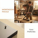 Set 2 Gambe per Tavolo 60x10x43 cm a Forma di X con 12 Viti e 4 Piedini Regolabili Stile Industriale in Acciaio Nero      