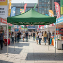 Gazebo Richiudibile Pieghevole 3x3m in Acciaio e PVC Impermeabile Verde