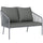 Divano da Giardino 2 Posti Stile Boho 112x72x76 cm con Cuscini Sfoderabili e Braccioli in Rattan PE e Acciaio Grigio