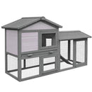 Conigliera da Esterno 147x54x84 cm in Legno Grigio
