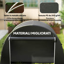 Tenda Garage per Biciclette e Attrezzi 245x120x200 cm con Ingresso a Cerniera in PE e Metallo Grigio Scuro      