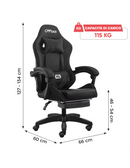Sedia Gaming con Poggiapiedi in Similpelle Nero