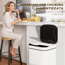 Pattumiera da 13L con Sensore e Spazio per Deodoranti 24x24x41 cm in Acciaio e PP Bianco e Nero      