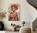 Dipinto su Tela con Cornice Deva 82x4,5x122 cm in Metallo e Abete e Tela      