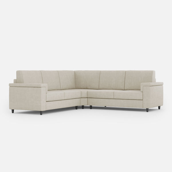 sconto Divano Angolare 5 Posti 246x246x85 cm Marrak in Tessuto Latte