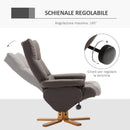 Poltrona Relax Reclinabile con Poggiapiedi in Similpelle Marrone 