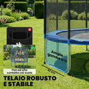 Trampolino da Giardino Ø183x200 cm con Rete di Protezione e Scala in Acciaio PP Blu      