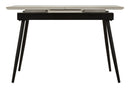 Tavolo da Pranzo Allungabile Matt 120x80x75 cm in Metallo e Ceramica Nero e Bianco      