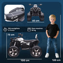 Quad Elettrico per Bambini 3-5 Anni 12V con Fari e Pedale Presa USB per Musica Bianco  