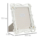 Cornice Magnolia 29,3x3x33,5 cm in Resina e Vetro Bianco      