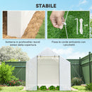 Serra a Tunnel 2x3x2 m con Porte e Finestre Avvolgibili e Tetto a Punta in Acciaio e PE Bianco      