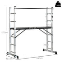 Trabattello Scala 3 in 1 ad Altezza Regolabile Max 150 Kg in Lega di Alluminio