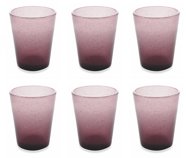 prezzo Set 6 Bicchieri Ø8x10 cm in Vetro Villa d'Este Home Tivoli Cancun Rosa
