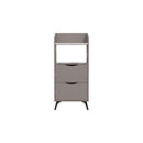 Mobile Multiuso 60x36x136 cm con 2 Cassetti e 1 Ripiano in Melamina Tortora      
