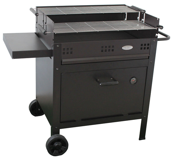 Barbecue a Legna e Carbone 120x60x92 cm con Forno per Pizza in Acciaio Etna Nero sconto