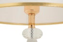 Lampada da Tavolo Gipsy Ø30x52 cm in Ferro e Tessuto Oro e Bianco      