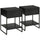 Set 2 Comodini 1 Cassetto 1 Ripiano 45x40x60 cm in Acciaio e Truciolato Nero