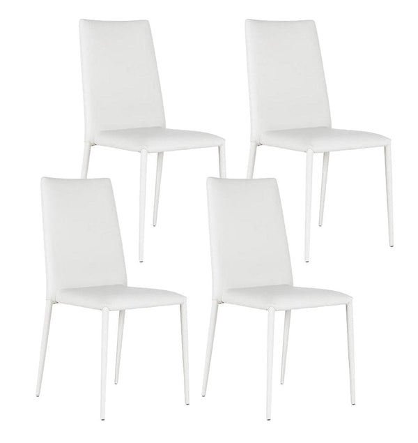 online Set 4 Sedie 40x42xH96 cm in Similpelle Cleo Bianco