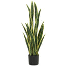 Sanseveria Artificiale in Vaso Ø20x90 cm da Esterno e Interno con 21 Foglie Modellabili      