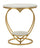 Tavolinetto Heart Oro Ø40x45,5 cm in Ferro e Marmo Oro e Bianco