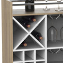 Mobile Bar Cantinetta per 20 Bottiglie Vino 96x64,5x35 cm con Porta Calici in Legno Quercia      
