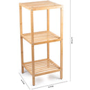 Scaffale a Colonna da Bagno 33x32x77,5 cm Armadio Organizer 3 Ripiani in Legno Bambù