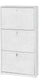 Scarpiera 3 Ante 63x117x18 cm Ossido Bianco