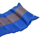 Materassino Gonfiabile da Campeggio con Cuscino in PVC Blu e Grigio 191x63x5 cm 