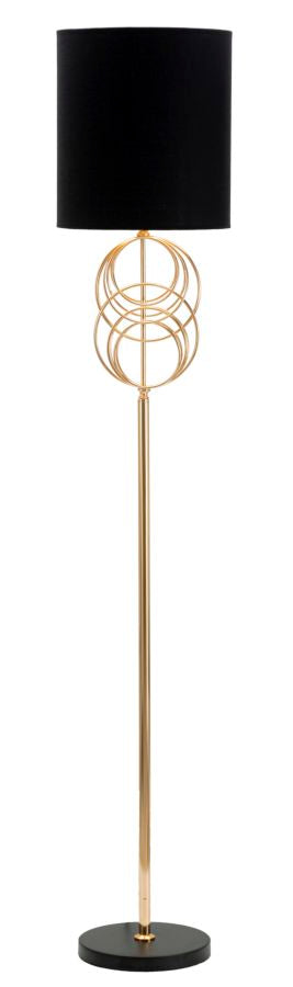 Lampada da Terra Circly Ø35x171 cm in Ferro PVC e Tessuto Oro e Nero online