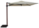 Ombrellone da Giardino Decentrato 2x2m Palo in Alluminio Effetto Legno Tessuto Poliestere Trend Wood Ecru