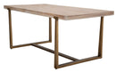 Tavolo Ankara 180x90x78 cm in MDF e Ferro Marrone e Oro      