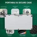 Set Poker per 7-8 Giocatori con 300 Fiches 2 Mazzi di Carte e 5 Dadi con Valigetta in Alluminio e Poliestere Argento