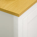 Credenza Mobile con 3 Porte e Piano in Legno Chiaro 120x40x70 cm Bianco      